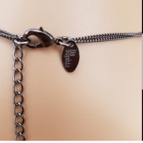 LIA SOPHIA BLACK ICE HEMATITE & MARCASITE NECKLACE - Picture 4 of 4